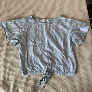 BB Dakota Light Blue Striped Blouse